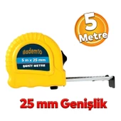 Şerit Metal Bükülebilir Metre 5 metre En 25 mm Düğmeli Ölçüm Ölçme Plastik Kasalı Yüksek Kalite - 1