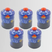 5'li Set - GOLF Butan Propan Kamp Gazı Valfli Kartuş 450 GR - 1