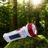 Güneş Enerjili Şarjlı Solar 2 Ledli El Feneri Usb Şarj Kamp Avcı Lambası Gece Lamba - 2