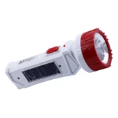 Güneş Enerjili Şarjlı Solar 2 Ledli El Feneri Usb Şarj Kamp Avcı Lambası Gece Lamba - 5