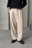 Erkek Pileli Ekstra Baggy Kalıp Kumaş Pantolon - 14