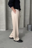 Erkek Pileli Ekstra Baggy Kalıp Kumaş Pantolon - 3