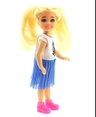 Baonier Mavi Etekli 14 cm Sarışın Tekli Kız Bebek - 1