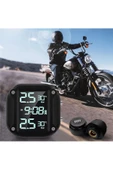 Motosiklet Tpms Lastik Basınç Sensörü Ve Monitörü Dijital Kablosuz Şarjlı Lastik Basınç Dedektörü thumbnail 1