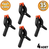 Yaylı Kıskaç Mandal El Tip İşkence Siyah Klips Hobi 35 mm 4 ADET - 1