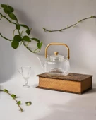 Bambu Saplı Cam Demlik - Cam Çaydanlık - 800 ML - 2