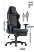 Fashcolle Globe Pro Black-Grey Oyuncu Koltuğu - 5