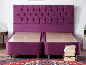 Niron Purple Baza ve Başlık Seti 180x200 cm Çift Kişilik Sandıklı Mor Kumaş Baza ve Başlığı - 1