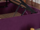 Niron Purple Baza ve Başlık Seti 180x200 cm Çift Kişilik Sandıklı Mor Kumaş Baza ve Başlığı - 3