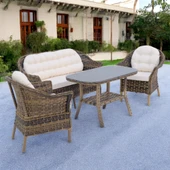 Orkide Rattan Bahçe Mobilya Takımı | 2+1+1+Masa | Rehome - 1