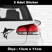 köpekbalığı saldırgan jaws sticker etiket -  2 adet  araba kask motosiklet laptop tablet pc atv uyumlu sticker 2 adet - 1