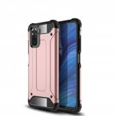 KNY Xiaomi Redmi Note 10S Kılıf Ultra Korumalı Çift Katmanlı Armour Case Rose Gold - 1