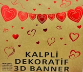Kalpli Dekoratif 3D Banner Kırmızı 7 li - 1