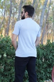 Erkek Gri Slim Fit Düz Basic Kısa Kollu V Yaka İnce Tişört 20ETSHBSIC - 5