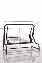 Naturel 3 Kişilik Bahçe Salıncağı Balkon Teras Salıncak  Bakır - 5