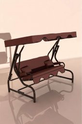 Kiremit 3 Kişilik Bahçe Salıncağı Balkon Teras Salıncak Bakır - 3