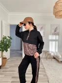 Kadın Uzun Kollu Leopar Detay Sweat Ve Yanı Leopar şerit Detay Pantolon Ikili Takım thumbnail 7