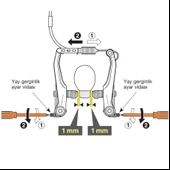 Algaride  Bisiklet Siyah Fren Ayağı  V-Fren  Ön Arka  Takım Bisiklet fren sistemleri - 2