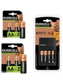 Duracell Cef 14 Şarj Cihazı Şarj Edilebilir 6 adet 1300 mAh AA ve 2 adet 750 mAh AAA Pil Paketi - 1