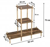 Asudehome Saksı Standı Bahçe 3 Katlı Saksılık Çiçek Rafı Ahşap Saksılık Çiçeklik No2 - 5