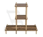Asudehome Saksı Standı Bahçe 3 Katlı Saksılık Çiçek Rafı Ahşap Saksılık Çiçeklik No2 - 6