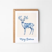 Mavi Desen Yeniyıl Kartları 8’li Set, Lüks Noel Kartları, Mutlu Yıllar Kartı, Tebrik Kartları - 5