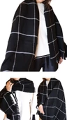 1 Adet Kadın Büyük Bedene Uygun Yumuşak Dokulu Kışlık Desenli Atkı Omuz Şalı - 2