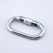 Oval Kilitli Karabina 10 mm Kanca Paslanmaz Çelik Kilit Tırmanma Kamp Ekipman Tırmanış Kilidi 5 Adet - 5