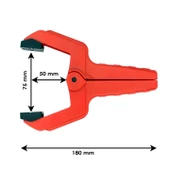 2 ADET Yaylı Kıskaç Mandal El Tip İşkence Kırmızı Klips Mengene Hobi 75 mm 3 inç - 2