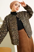 Leopar Desen Düğmeli Ceket Leopar - 1