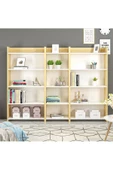 Cantek Dizayn Amy Kitaplık 3 'Lü Safirmeşe-Beyaz - 2