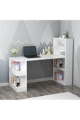 Cantek Nirvanna Beyaz Kitaplıklı Çalışma Masası Beyaz - 3
