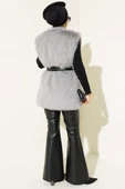 Lolita Peluş Kuşaklı Yelek Gri thumbnail 3
