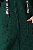 Armalı Kapüşonlu Buklet Kaban Zümrüt - 4
