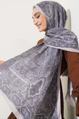 Tarihi Desen Soft Şal Füme - 2