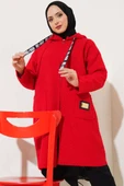 Armalı Kapüşonlu Buklet Kaban Kırmızı thumbnail 2