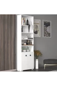 Cantek Dizayn Remmy Kapaklı,Raflı Kitaplık (Tekli Modül) Beyaz-Beyaz - 1