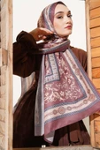 Nostalji Desen Soft Şal Kahve - 2