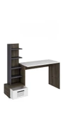 Cantek Dizayn Assimo Kitaplıklı Çalışma Masası (P) Ceviz-Beyaz-Antrasit - 4