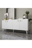 Cantek Dizayn Dronne Konsol 4 Kapaklı, 4 Raflı Beyaz-Beyaz - 2