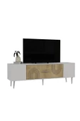 Cantek Dizayn Dekol2Ct Tv Sehpası Beyaz-Safirmeşe-Gümüş - 4