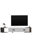 Cantek Dizayn Cherryct 180 Cm Konsol (Kx180) Ve Tv Sehpası 2'Li Salon Takımı Beyaz-Ceviz - 8