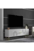 Cantek Dizayn Retrol2Ct Tv Sehpası Beyaz-Altın - 2