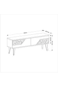 Cantek Dizayn Torontoct 120 Cm Tv Sehpası (Alt Modül) Ceviz-Beyaz - 5