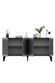 Cantek Dizayn 150 Cm Poli Konsol Royalmermer-Antrasit-Gümüş - 5