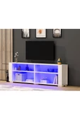 Cantek Dizayn Sonaa Led Aydınlatmalı , Tv Sehpası (Alt Modül) Beyaz-Beyaz - 2