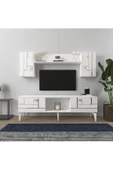 Cantek Dizayn Maddera 150 Cm  Tv Ünitesi Takımı Beyaz-Gümüş - 1