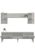 Cantek Dizayn Maddera 150 Cm  Tv Ünitesi Takımı Beyaz-Gümüş - 6