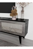 Cantek Dizayn Bora Şömineli Tv Ünitesi Royalmermer-Efesmermer-Gümüş - 4