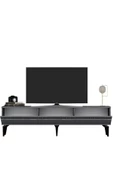 Cantek Dizayn Defne 180 Cm Tv Sehpası (Alt Modül) Antrasit-Gümüş - 5